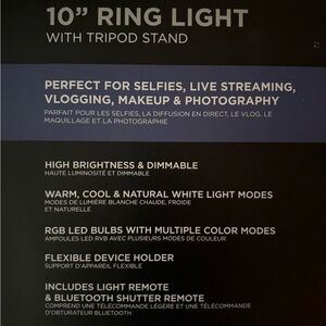 LuMee 10" Ring Light with Tripod Stand